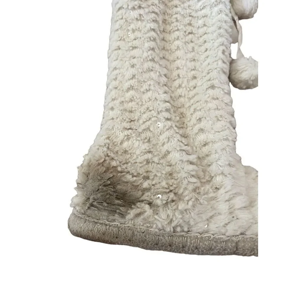 Sequin Sweater Boots Faux Fur Winter Slippers House Shoes